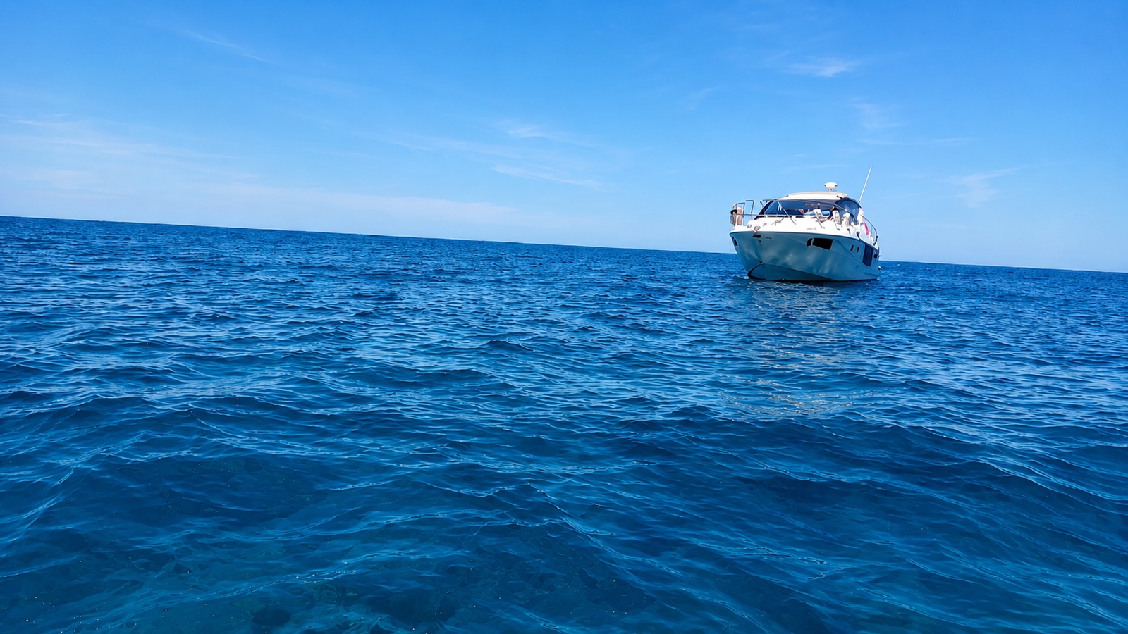 A boat on the Mediterranean off Oued Laou